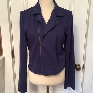 OLSENBOYE JACKET CARDIGAN BLUE JERSEY ZIP COAT Size XL JR